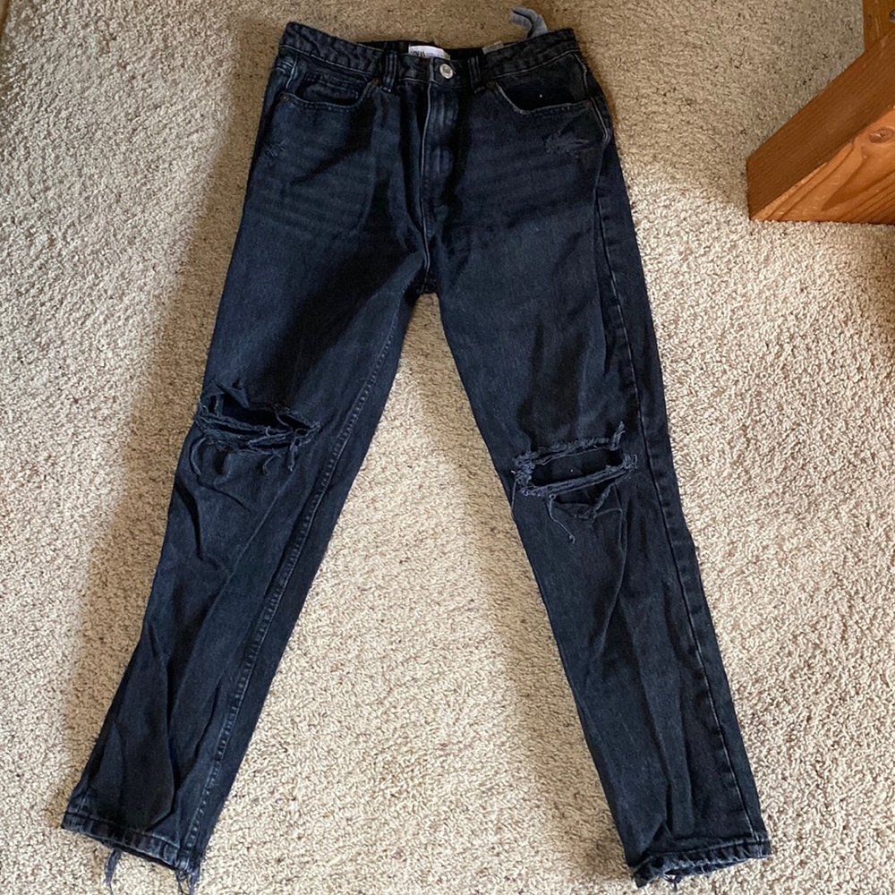 Zara black straight jeans
